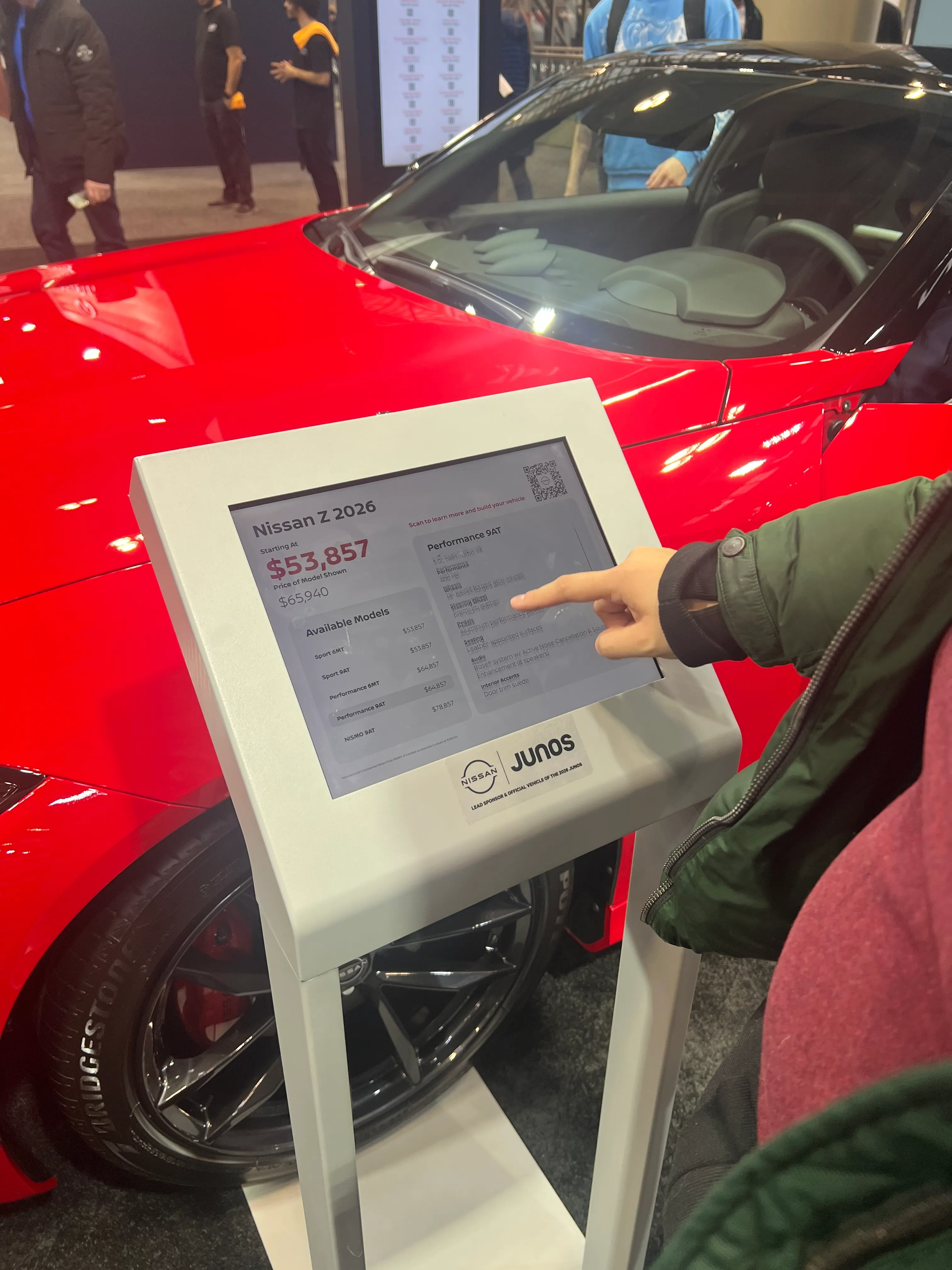 iPad Pro wheel stand display at auto show