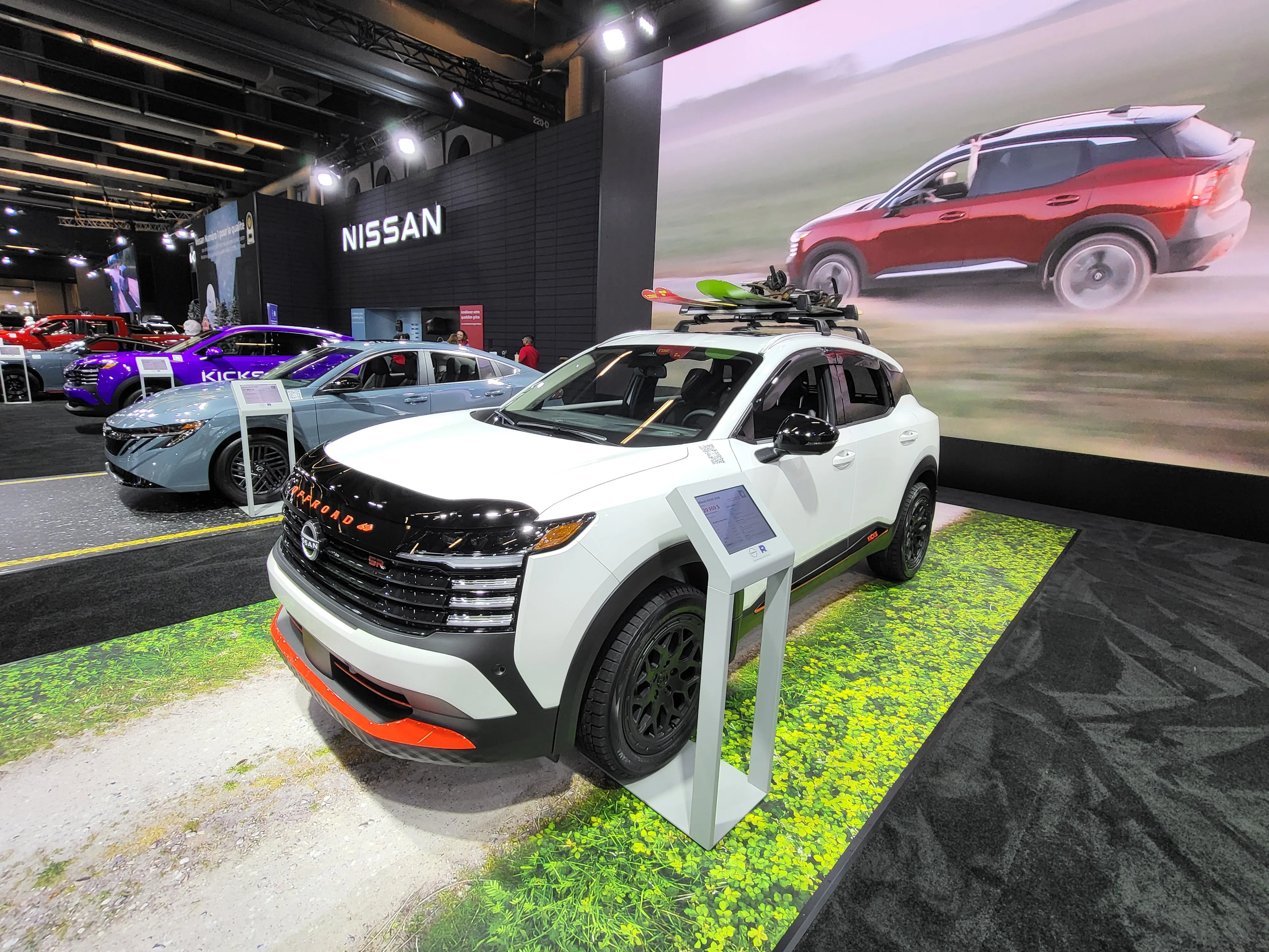 iPad Pro wheel stands deployed on the Canadian auto show floor